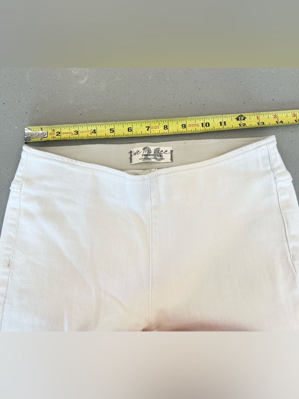 Free People We The Free Penny Pull On Flare Stretch High Rise Pants Ivory SZ 26 - Picture 7 of 9